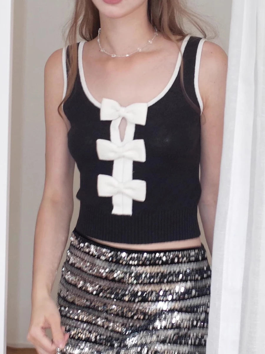 Hit Color Slimming Vests For Women O Neck Sleeveless Temperament Slimming Minimalist Vests Female Fashion Style New