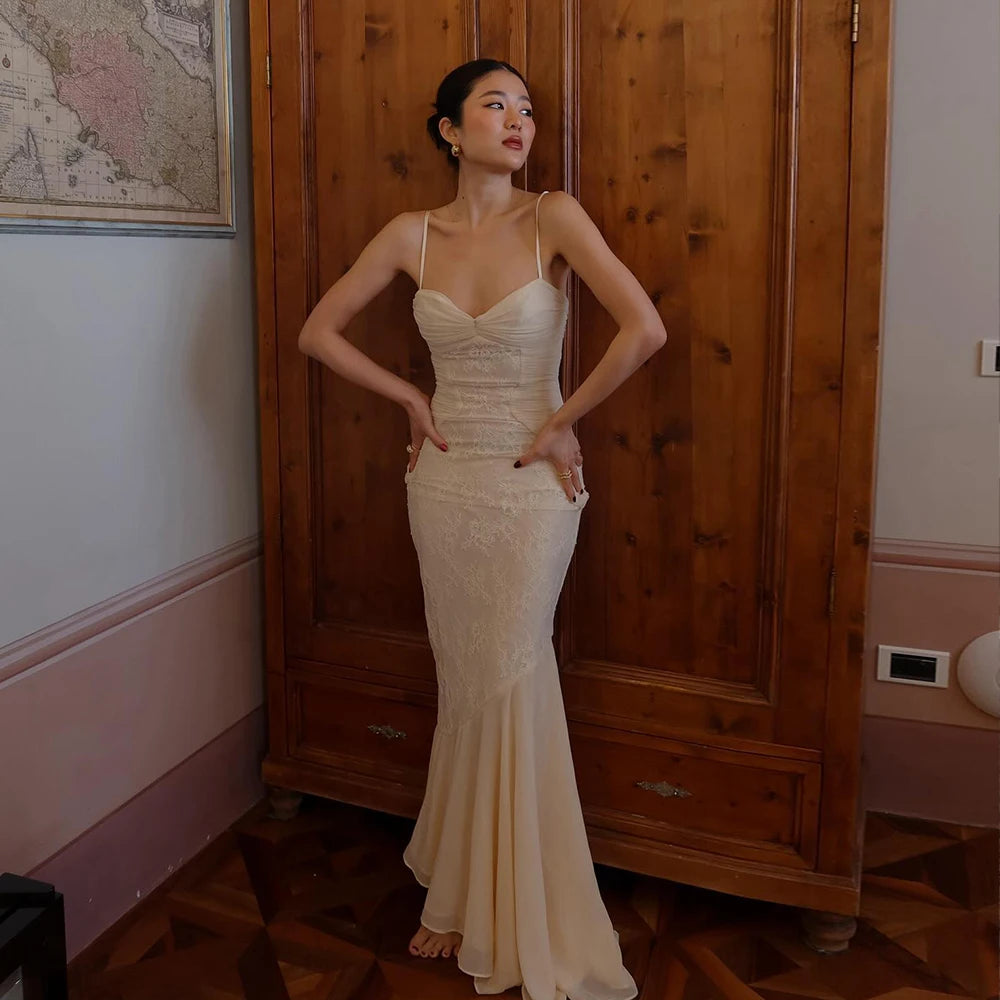 Summer Elegant Maxi Dress 2024 New Arrivals Spaghetti Strap Wedding Guest Dress Long Bodycon Party Dresses Women