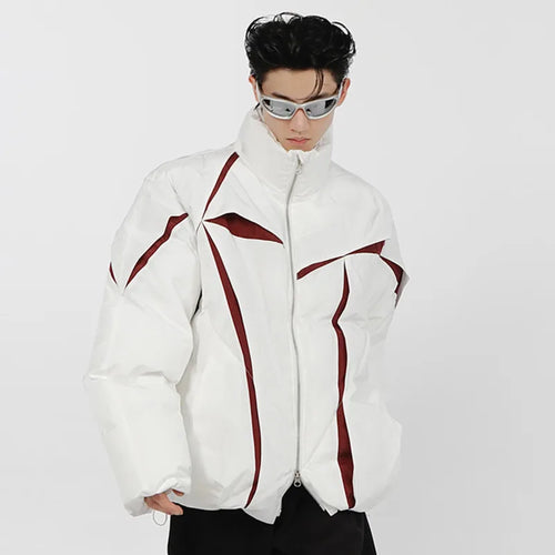 Load image into Gallery viewer, Niche Design Men Cotton Jacket Stand Collar Thickened Parka Color Matching 2024 Winter Casual Male Tops Fashion 9A6215
