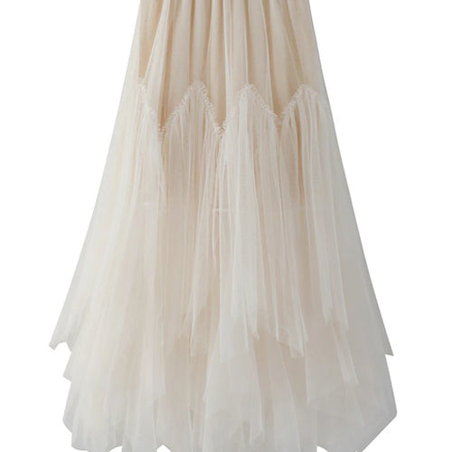 Load image into Gallery viewer, High Elastic Waist Green Irregular Pleated Mesh A-line Half-body Skirt Women Fashion Tide New Spring Autumn 2025 1DJ0436
