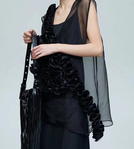 Solid Spliced Appliques Slimming T Shirts For Women V Neck Sleeveless Minimalist Elegant T Shirt Female Clothes New