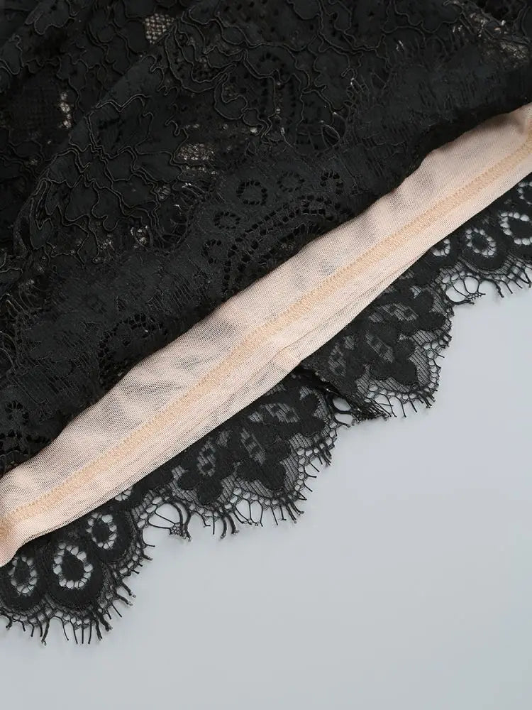 Elegant Lace Strapless Sexy Mini Dress For Women Fashion Off-shoulder Irregular Ruched Bodycon Night Club Party Dress