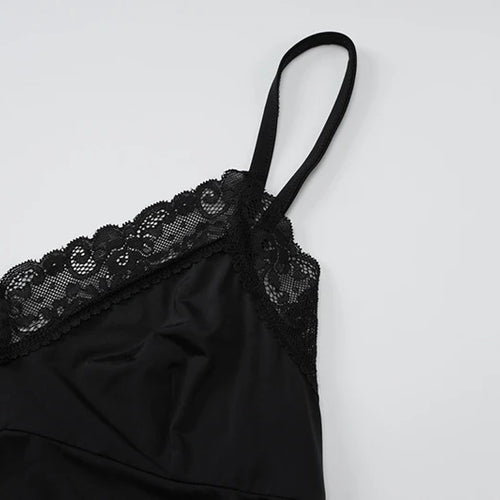 Load image into Gallery viewer, Lace Spaghetti Strap Sexy Mini Dress For Women Robe Fashion Sleeveless Backless Bodycon Side Split Club Dress Vestido
