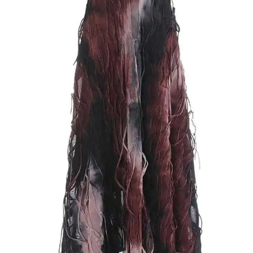 Load image into Gallery viewer, High Elastic Waist Orange Tie Dye Irregular A-line Half-body Skirt Women Fashion Tide New Spring Autumn 2025 1DH5392
