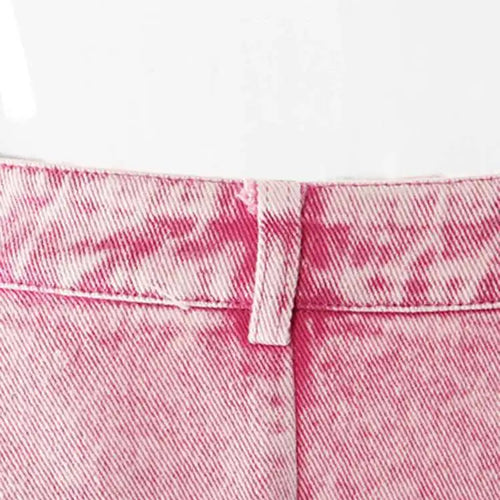 Load image into Gallery viewer, High Waist Rose Red Denim Hem Burr Pocket Long Casual Half-body Skirt Women Fashion Tide New Spring Autumn 2025 1DF9443
