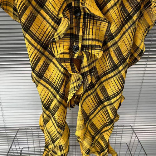 Load image into Gallery viewer, Hit Color Check Slimming Chic Vests For Women O Neck Sleeveless Minimalist Irregular Vest Female Fashion Style New
