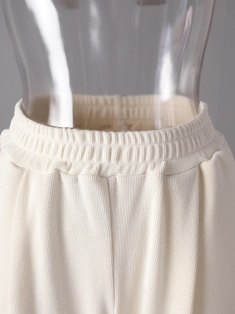 Beige Irregular Tank Top Brief Wide Leg Pants Two Piece Suit New Sleeveless Women Fashion Tide Spring Summer 2025 CPG3157