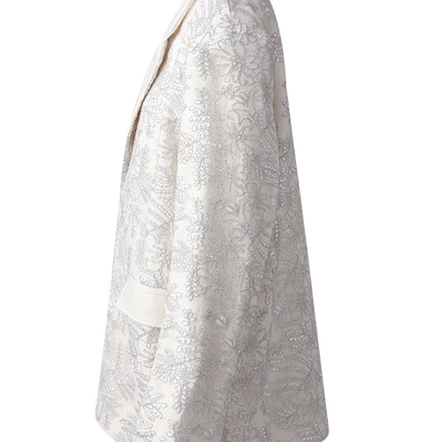 Load image into Gallery viewer, Women Beige Textured Pocket Big Size Vintage Blazer New Lapel Long Sleeve Jacket Fashion Tide Spring Autumn 2025 CPG3013
