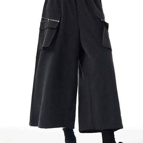 Load image into Gallery viewer, High Elastic Waist Blue Detachable Pocket Wide Leg Pants New Trousers Women Fashion Tide Spring Autumn 2025 1DH4773
