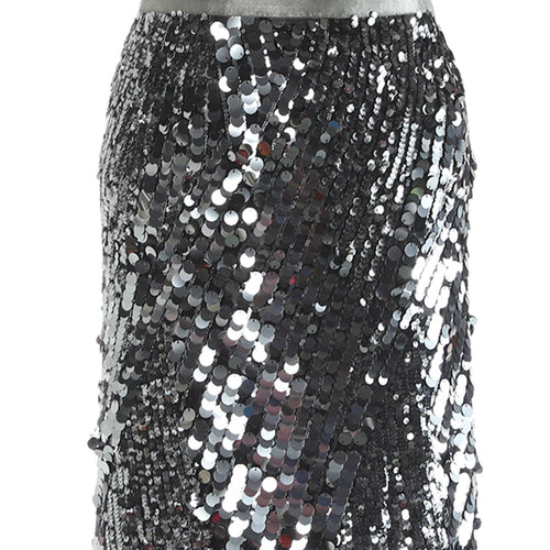 Load image into Gallery viewer, High Elastic Waist Black Sequins Back Slit Elegant Half-body Skirt Women Fashion Tide New Spring Autumn 2025 1DJ1138
