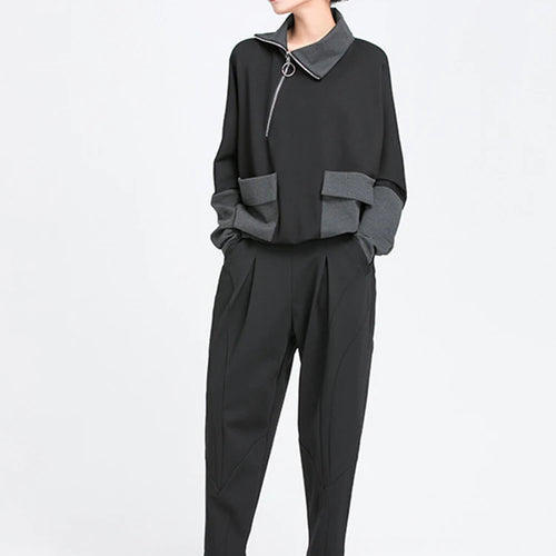 Load image into Gallery viewer, High Elastic Waist Black Long Split Joint Harem Trousers New Loose Fit Pants Women Fashion Tide Spring Autumn 2025 1Y766
