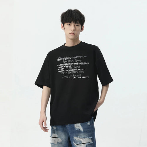 Load image into Gallery viewer, Male T-shirt 2024 New Loose Casual Short Sleeve Top Summer Round Neck Constrasting Color Letter Men&#39;s Clothing Trend 9C5421
