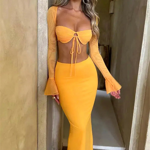 Load image into Gallery viewer, Thickened Fabric Sexy Maxi Skirt Women 2023 Autumn Winter New Solid High Waist Skinny Club Party Long Skirt Elegant
