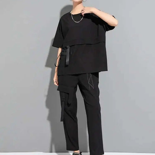 Load image into Gallery viewer, High Elastic Waist Black Topstitched Harem Pants New Loose Fit Trousers Women Fashion Tide Spring Autumn 2025 1DF6500
