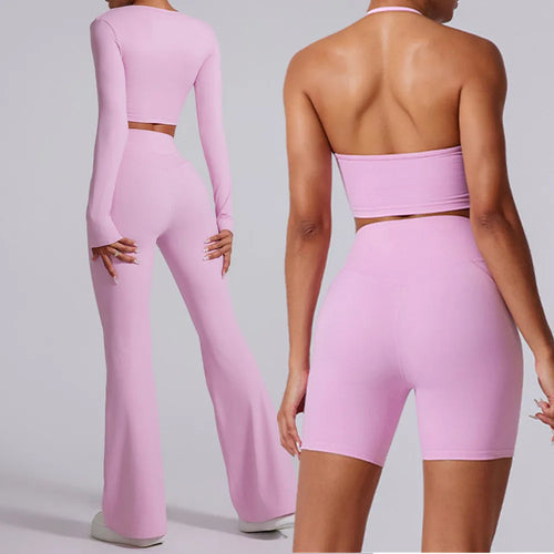 Load image into Gallery viewer, High V Waist Flare Leggings Yoga Pants Women Wide Leg Gym Workout Fitness Sports Pant Latin Dance Trousers Active Wear Bottom
