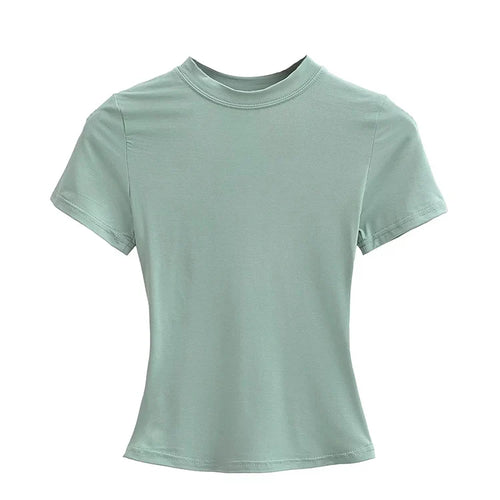 Load image into Gallery viewer, 2025 New High Quality Casual T shirt Sexy Slim Short Sleeves Fashion Trend Solid Women Clothing y2k Tops
