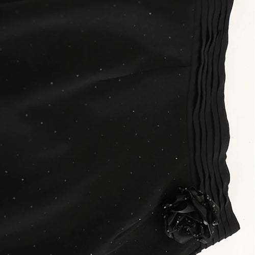 Load image into Gallery viewer, High Waist Black 3d Flower Rhinestones Elegant  Mermaid Half-body Skirt Women Fashion Tide New Spring Autumn 20251DJ1270
