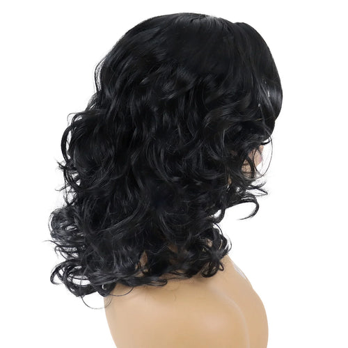 Load image into Gallery viewer, Synthetic Black Women Wigs Curly Hairstyles Natural Wig Medium Length Bouncy Haircut Black Female Wig Daily Use Healthy
