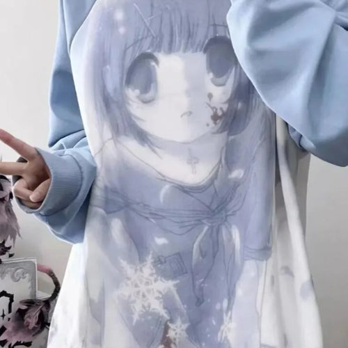 Load image into Gallery viewer, Japanese Cute Sweatshirts for Women Streetwear Harajuku Hoodie 2023 Ropa Mujer Oversized Tops Casual Fashion Y2k Hoodies 27u017
