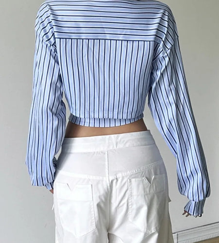 Preppy Style Cropped Streetwear Stripe Letter Printing T Shirts + Grunge Irregular Tank Top Women Y2k Aesthetic Two Pieces Set