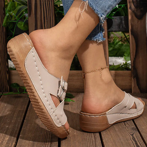 Load image into Gallery viewer, Women&#39;s Sandals Lightweight Wedges Heels Sandals For Summer Shoes Women Heeled Slippers Summer Footwear Female New Sandalias
