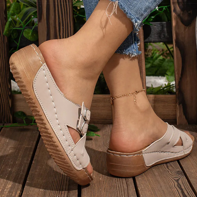 Women's Sandals Lightweight Wedges Heels Sandals For Summer Shoes Women Heeled Slippers Summer Footwear Female New Sandalias