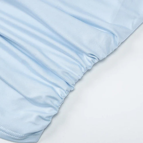 Load image into Gallery viewer, Blue Mesh Sexy Skirt Two Piece Sets Women Strapless Crop Tops And Maxi Skirt Ladies Fashion Elegant 2 Piece Sets
