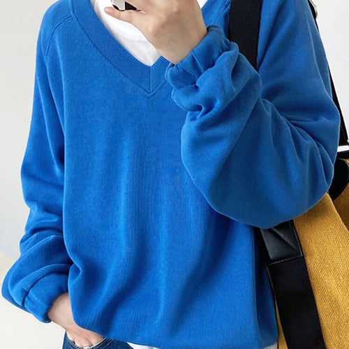 Load image into Gallery viewer, Knitting Loose Sweater For Women V Neck Long Sleeve Causal Minimalist Sweater Female Fashion Autumn Clothing
