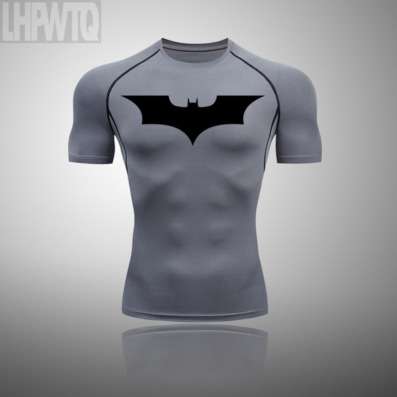 Quick Dry Running Shirt Men Rashgard Fitness Sport Gym T-Shirt Superhero Set Gym Clothing Workout Short Sleeve Tshirt For Men