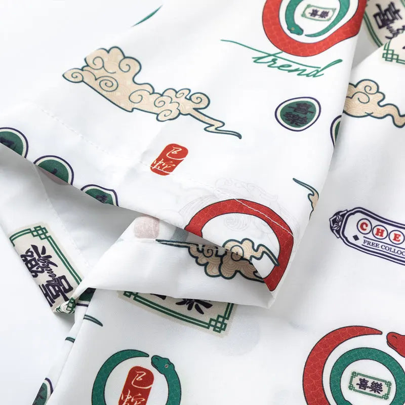 Vintage Hawaiian Shirts Retro Graphic Printed Button Up Summer Beach Blouse Men Harajuku Hip Hop Casual Short Sleeve Baggy Tops