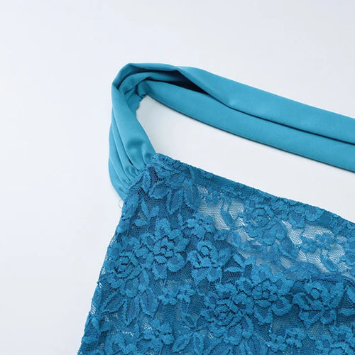 Load image into Gallery viewer, Off-shoulder Strapless Sexy Maxi Dress For Women Elegant Blue Sleeveless Backless Lace Patchwork Bodycon Long Dress
