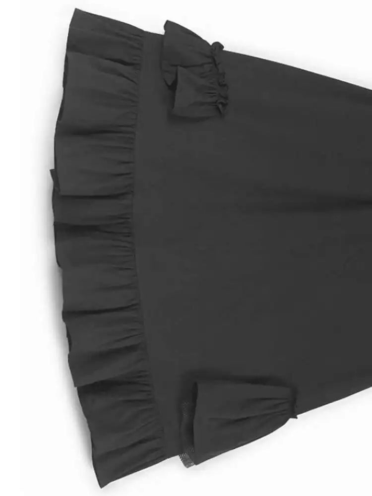 High Elastic Waist Green Pleated Ruffles Elegant Midi Half-body Skirt Women Fashion Tide New Spring Autumn 20251DJ0183