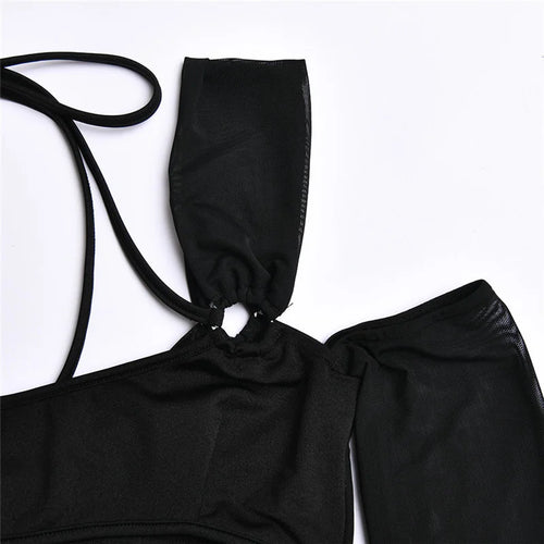 Load image into Gallery viewer, Sexy Hollow Out Backless Mini Dress For Women Elegant Spaghetti Strap Bodycon Party Short Dresses Vestido Clubwear
