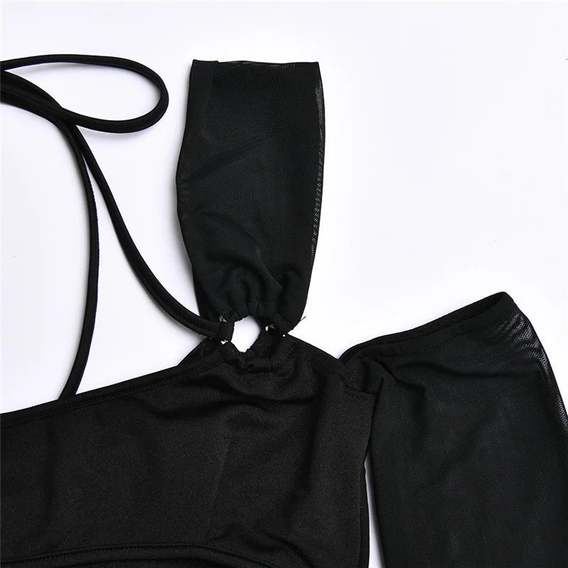 Sexy Hollow Out Backless Mini Dress For Women Elegant Spaghetti Strap Bodycon Party Short Dresses Vestido Clubwear