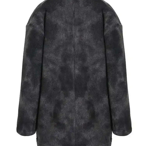 Load image into Gallery viewer, Loose Fit Black Tie Dye Big Size Thick Woolen Coat Parkas New Long Sleeve Women Fashion Tide Autumn Winter 2025 1DF3278
