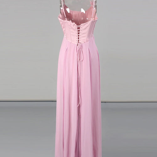 Load image into Gallery viewer, Solid Slimming Spliced Appliques Elegant Dresses for Women Square Nec Sleeveless Tunic Patchwork Folds Dress Female
