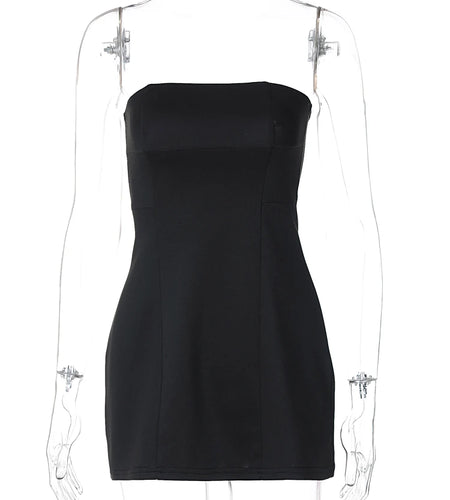 Elegant Solid Strapless Backless Sexy Bodycon Mini Prom Dress Summer Women Clothes Birthday Party Festival Y2K