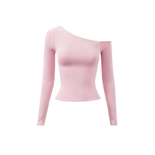 Load image into Gallery viewer, y2k Tops Women Aesthetic Clothes Solid Color Off One Shoulder Long Sleeve T Shirts Fashion Clothing Streetwear
