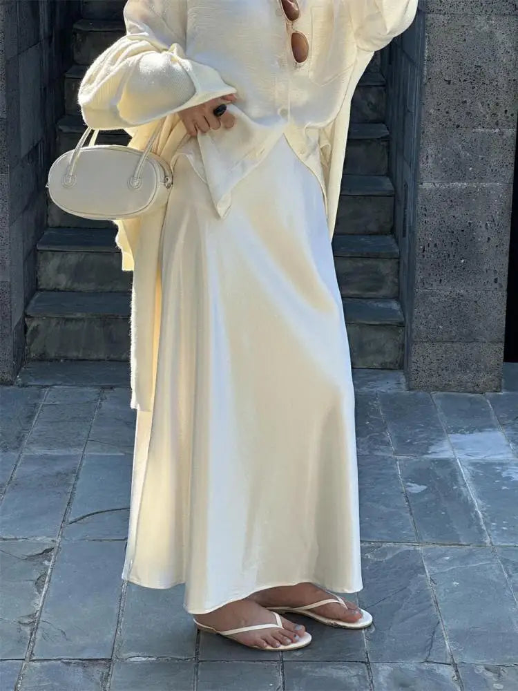 French Fashion Black Beige High Waist Long Skirt 2025 Spring Summer Women Grey Holiday Fishtail Skirt Simplicity Popular Ladies