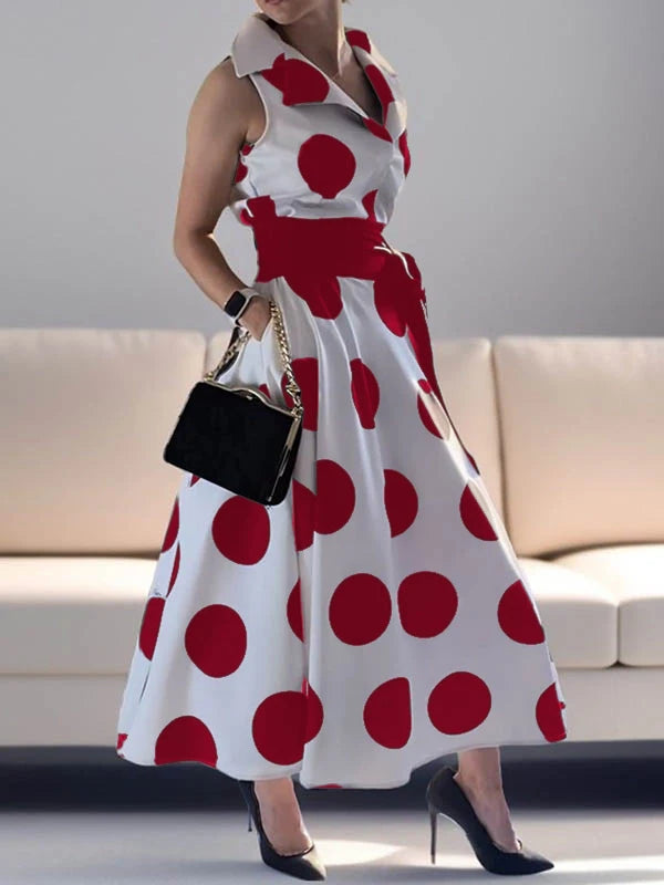 Summer Ladies Polka Dots Elegant Dress Daily X-Line Fit & Flare Shirt Dress for Women Party Evening Prom Dresses
