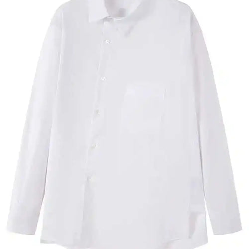 Load image into Gallery viewer, Women White Irregular Big Size Blouse New Lapel Long Sleeve Loose Fit Shirt Fashion Tide Spring Autumn 2025 1DF6809
