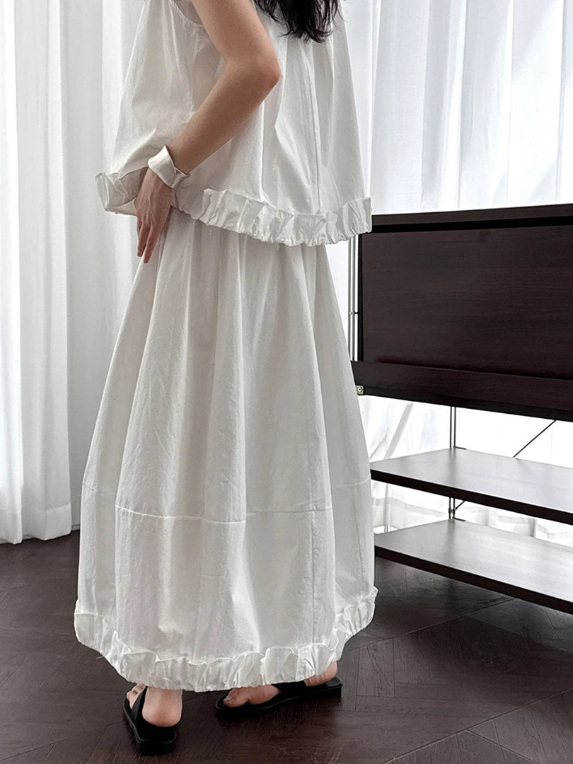 Purple Tank Top Ruffles Half-body Skirt Two Pieces Suit New Round Neck Sleeveless Women Fashion Spring Summer 2025 1DJ1471