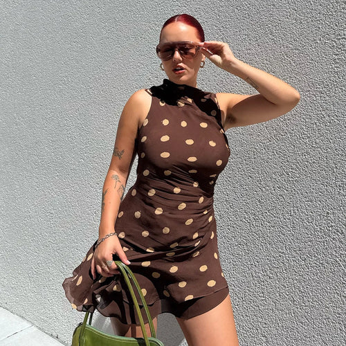 Load image into Gallery viewer, Fashion Sleeveless Mesh Patchwork Polka Dot Double-layer Dress For Women&#39;s Summer New 2025 Streetwear Holiday Beachwear
