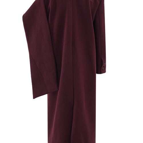 Load image into Gallery viewer, Wine Red Thick Big Size Long Woolen Coat New Scarf Collar Long Sleeve Women Jacket Fashion Tide Autumn Winter 2025 CPDB366
