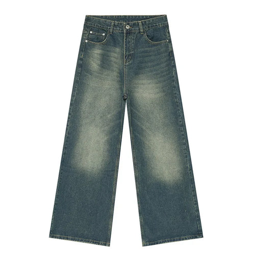 Load image into Gallery viewer, American Style Men's Jeans Gradient Color Button Pockets Male Straight Wide Leg Denim Pants Casual Spring New Chic 9C4510
