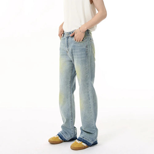 Load image into Gallery viewer, High Street Men&#39;s Jeans New American Style Vintage Tie Dye Design Micro Flared Male Washed Denim Jeans Summer 9W1841
