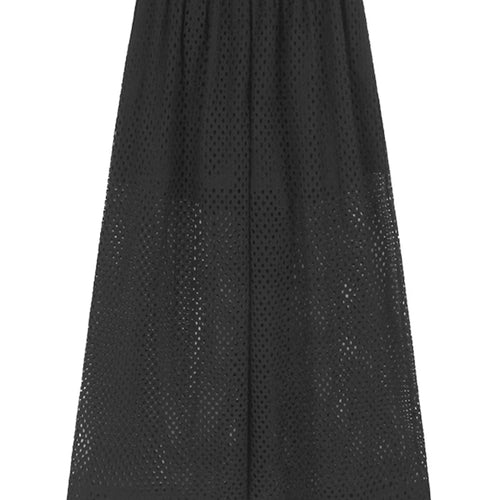 Load image into Gallery viewer, High Elastic Waist Black Grid Hollow Out Long Wide Leg Pants New Trousers Women Fashion Tide Spring Autumn 2025 1DJ1196
