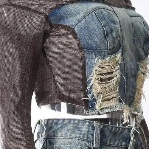 Load image into Gallery viewer, Velvet Denim T-shirt Half-body Skirt Two Pieces Suit New Slash Neck Long Sleeve Women Fashion Spring Autumn 2025 7AB6039
