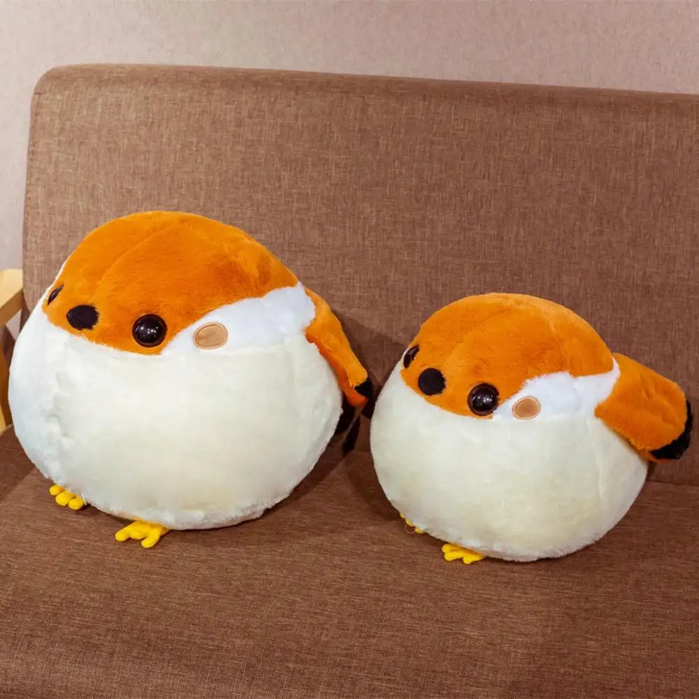 Simulation Fat Round Sparrow & Titmouse Plush Toys Stuffed Lifelike Animal Doll Soft Bird Pillow Cute Gift for Kids Girl