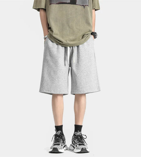 Men's Shorts Simple Solid Color Elastic Waist Casual Clothing Male New Korean Handsome Loose Trendy Summer 2025 9W1352